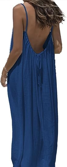 Stylish Backless Cami Dress for Women - Perfect Sleeveless Lounge Wear for Indoor Summer Comfort