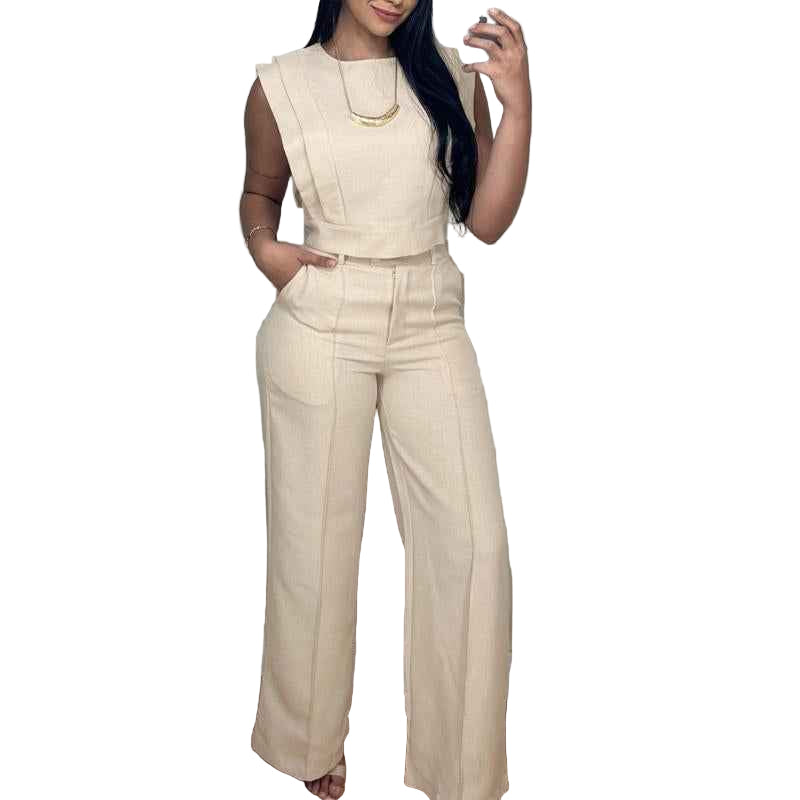 Women's 2 Piece Crop Top and Pants Set - Cyndora