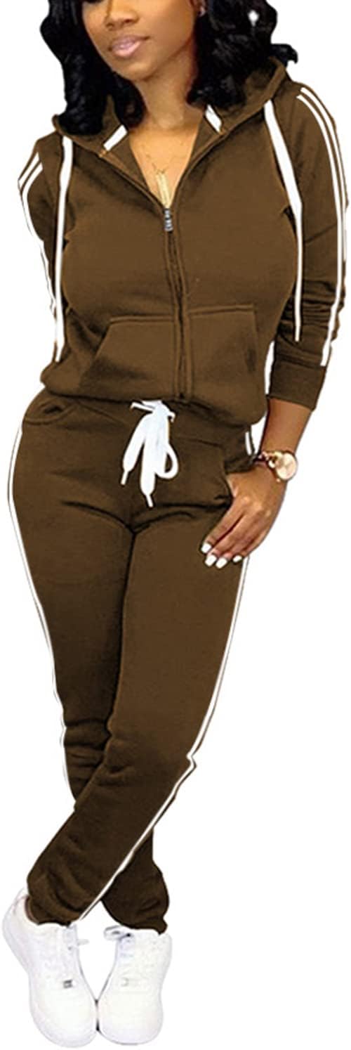 Women's Two Piece Casual Solid Tracksuit Jogging Set