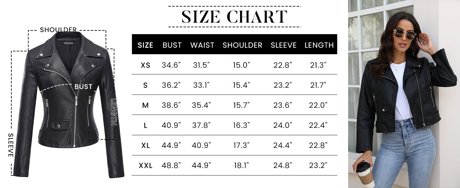 Tanming Women's Faux Moto Biker Short Coat