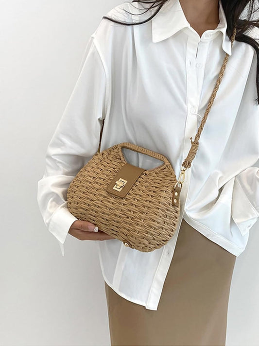 Chic Handmade Straw Woven Beach Clutch - Perfect Summer Accessory for Women