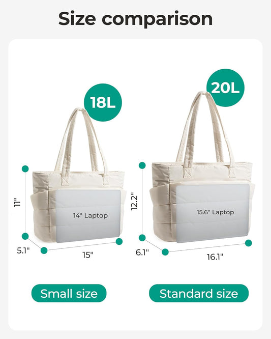 BAGSMART Lightweight Puffy Tote Bag for Women
