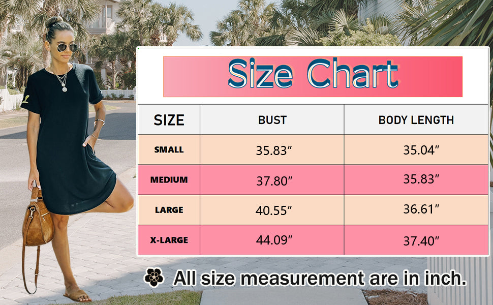 Women's Casual T-Shirt Dress with Pockets