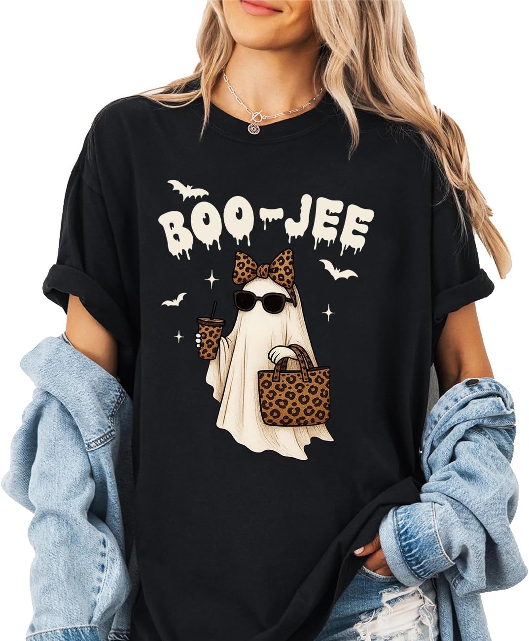 Boojee Ghost Graphic Spooky Season Halloween Shirt