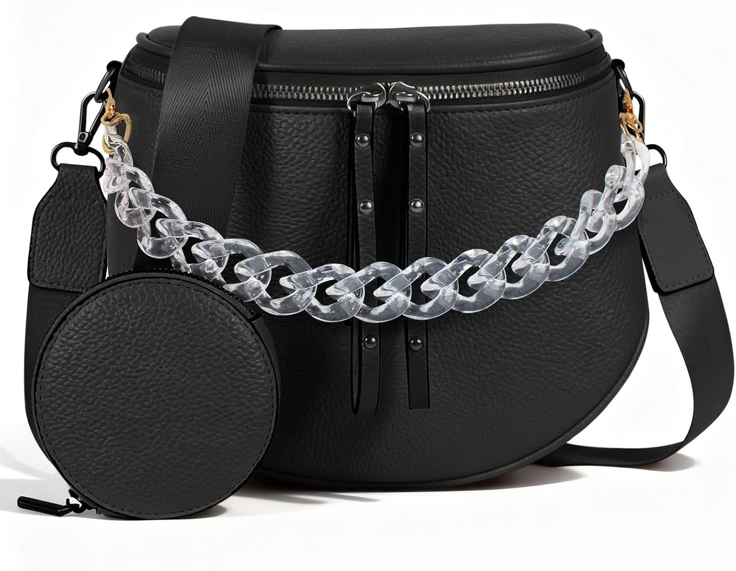Elevate Your Style with the MOETYANG Large Vegan Leather Crossbody Bag for Women - Complete with Coin Purse in Chic Chocolate Brown