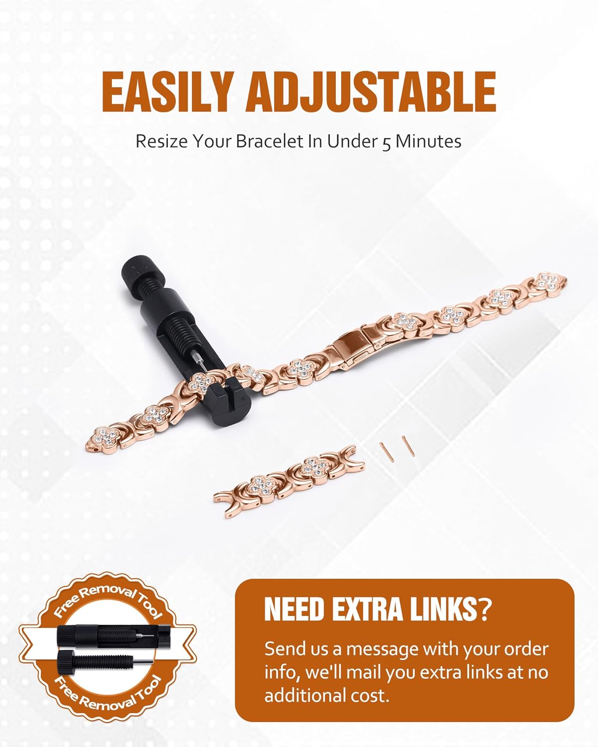 Jecanori Copper Bracelets for Women, Pure Copper Magnetic Bracelet with 3500 Gauss Effective Magnets