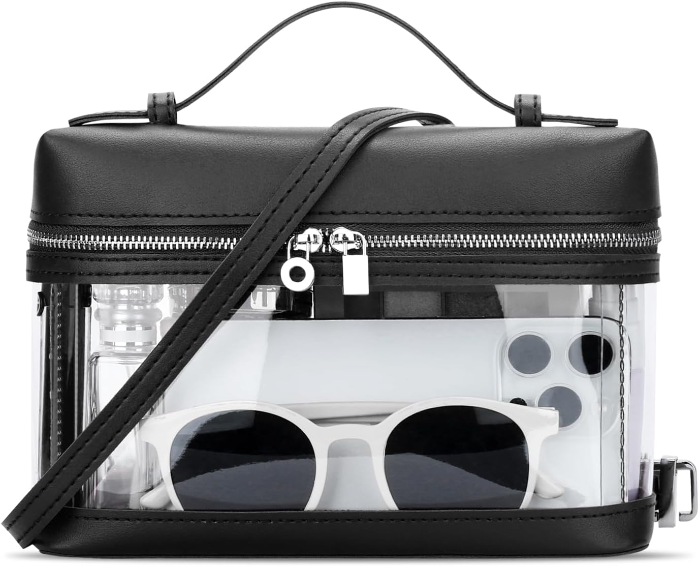 Clear Crossbody Bag for Women Stadium Approved - Vegan Leather
