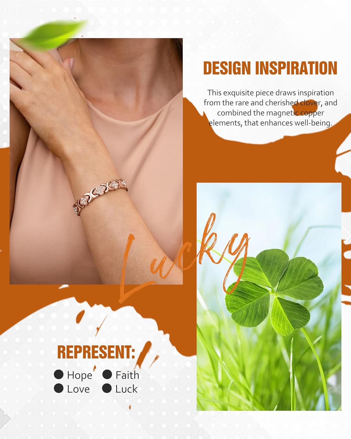Jecanori Copper Bracelets for Women, Pure Copper Magnetic Bracelet with 3500 Gauss Effective Magnets