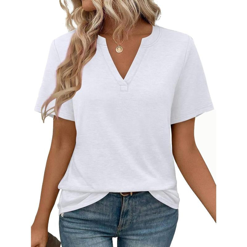 Womens Short Sleeve V Neck Top