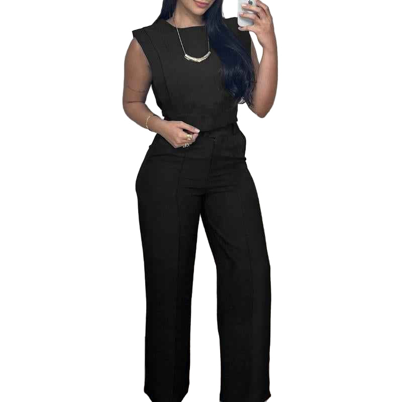 Women's 2 Piece Crop Top and Pants Set - Cyndora