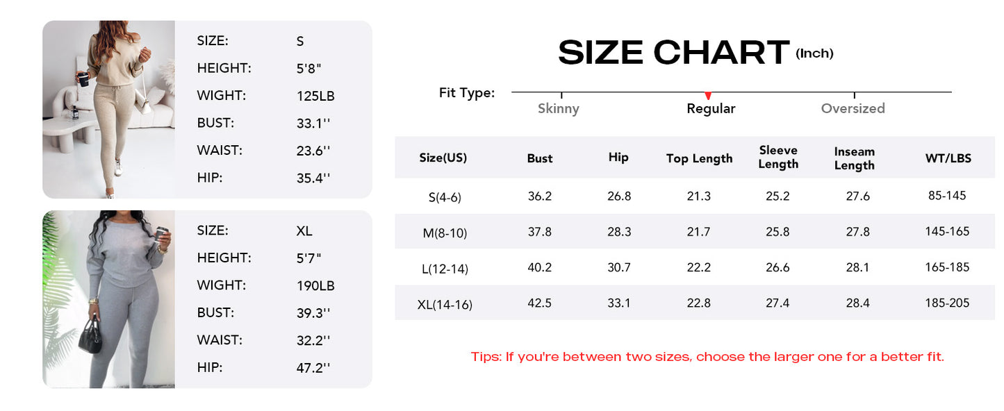 2 Piece Long Sleeve Knit Pullover Lounge Sweatsuit