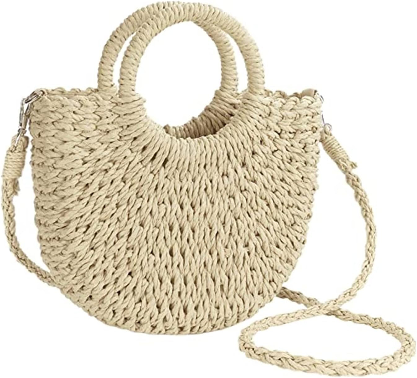 Chic JOLLQUE Straw Beach Bag - Stylish Mini Crochet Crossbody Purse for Women