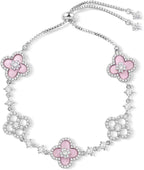 18K Gold Plated Clover Bracelet for Women | Elegant Four Leaf Flower Charm Bracelet