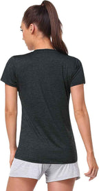 5-Pack Women's Short Sleeve Dry Fit T-Shirt - Moisture Wicking Athletic V-Neck Tee