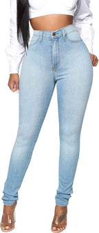 Women's Classic High Waisted Skinny Stretch Butt Lifting Jeans