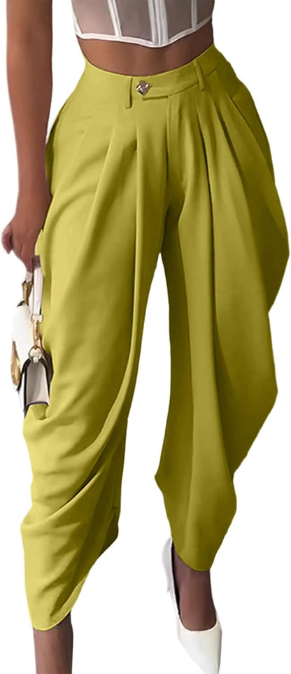 Women's High Waisted Wide Leg Dress Palazzo Pants 
