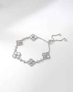 18K Gold Plated Clover Bracelet for Women | Elegant Four Leaf Flower Charm Bracelet