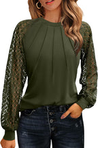 Womens Lace Short/Long Sleeve Top Dressy