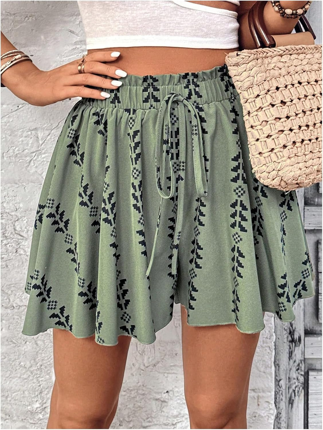 Women's Flowy High Waisted Summer Casual Dressy Shorts 