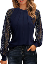 Womens Lace Short/Long Sleeve Top Dressy