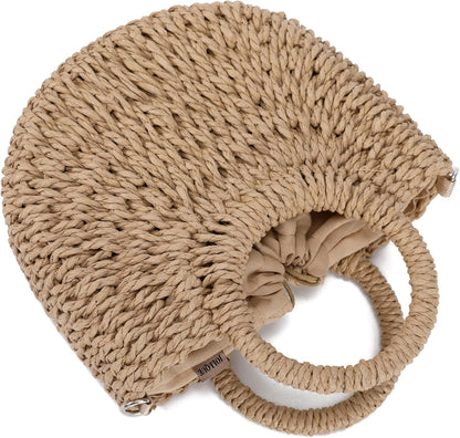 Chic JOLLQUE Straw Beach Bag - Stylish Mini Crochet Crossbody Purse for Women
