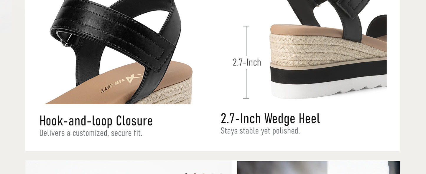 Athlefit Espadrille Wedge Sandals for Women