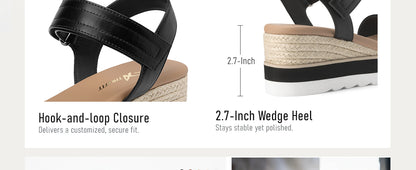 Athlefit Espadrille Wedge Sandals for Women