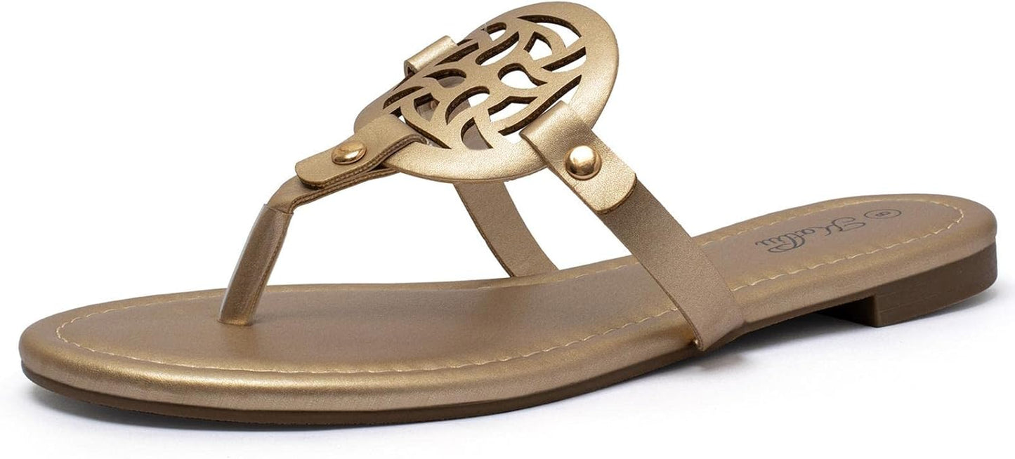 Flat Comfortable Dressy Thong Sandals for Women