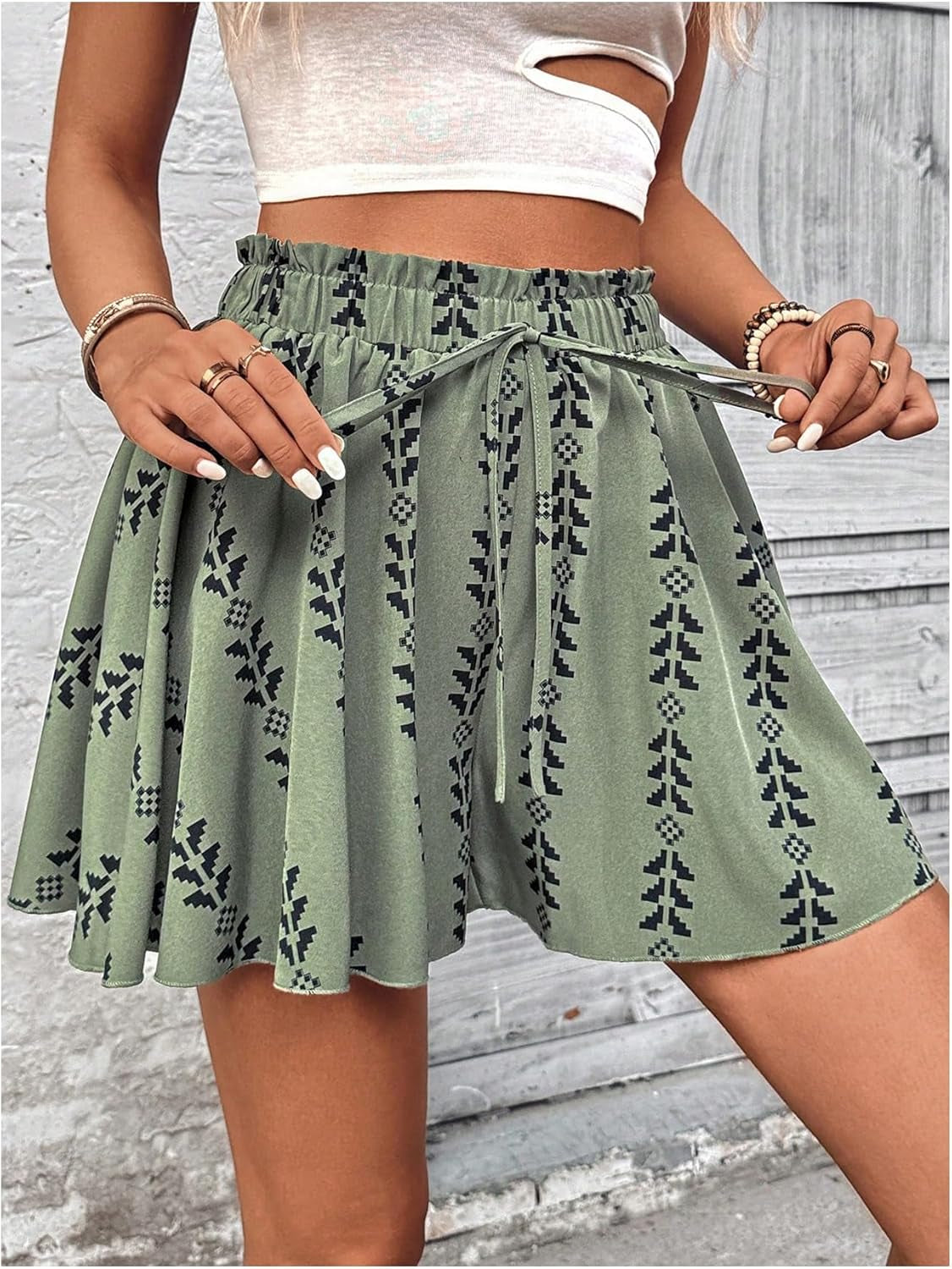 Women's Flowy High Waisted Summer Casual Dressy Shorts 