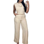 Women's 2 Piece Crop Top and Pants Set - Cyndora