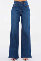 Olivia Wide Leg Jean in Dark Blue - Cyndora