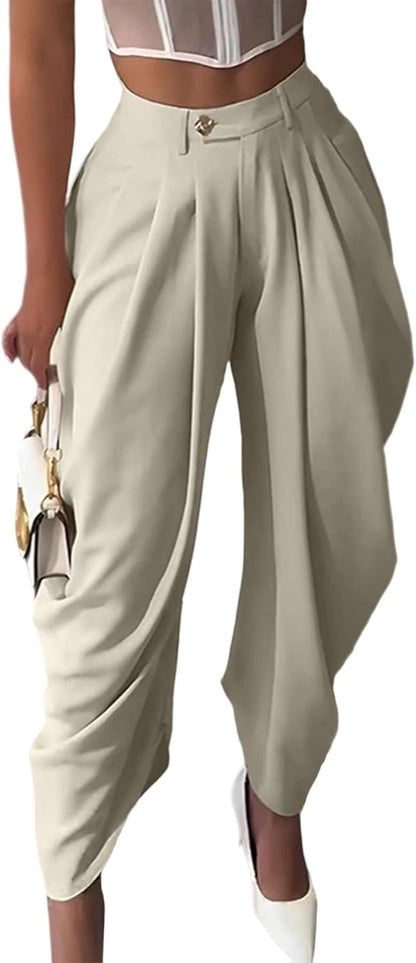 Women's High Waisted Wide Leg Dress Palazzo Pants 