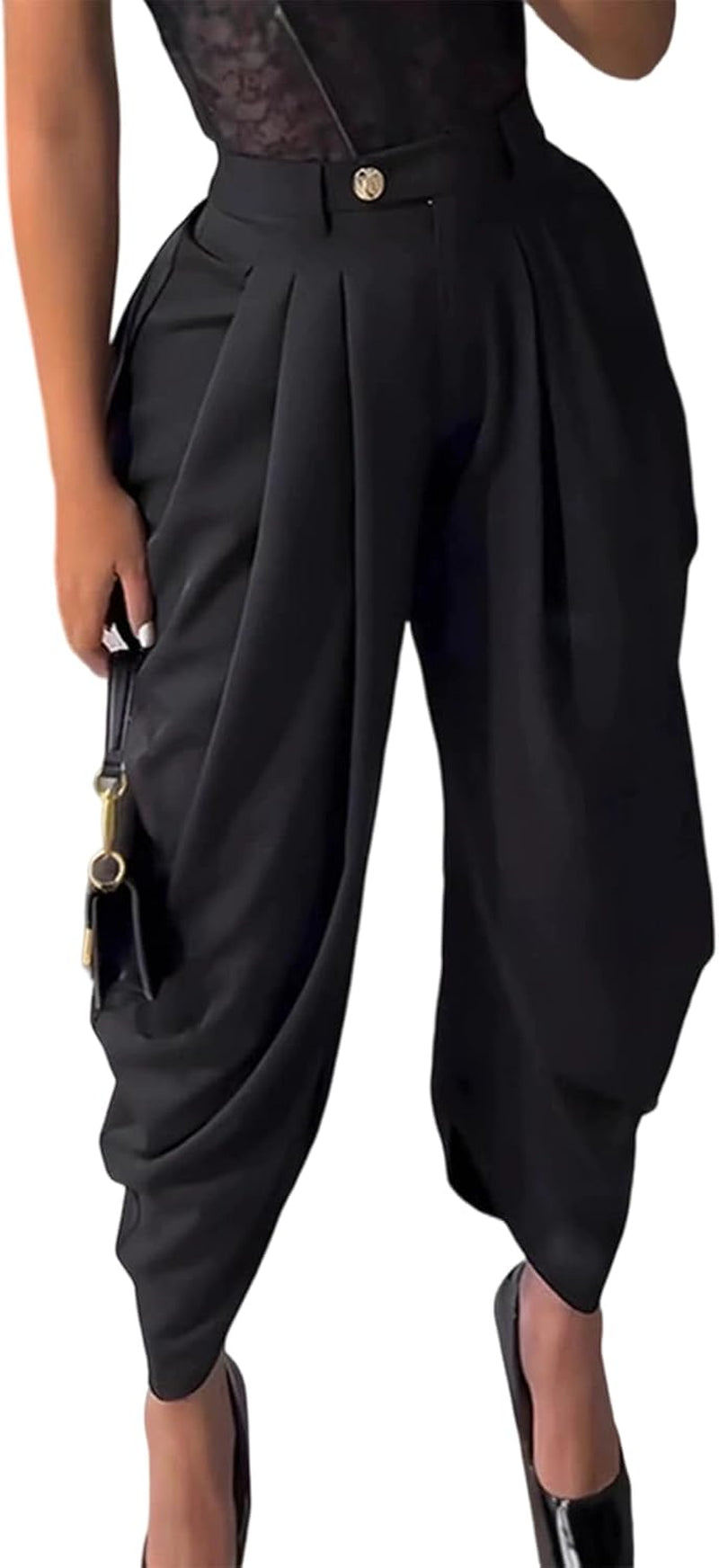Women's High Waisted Wide Leg Dress Palazzo Pants 