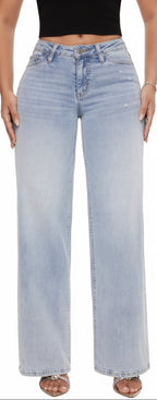 ONESO Mid-Low Rise Baggy Wide Leg Jeans for Women