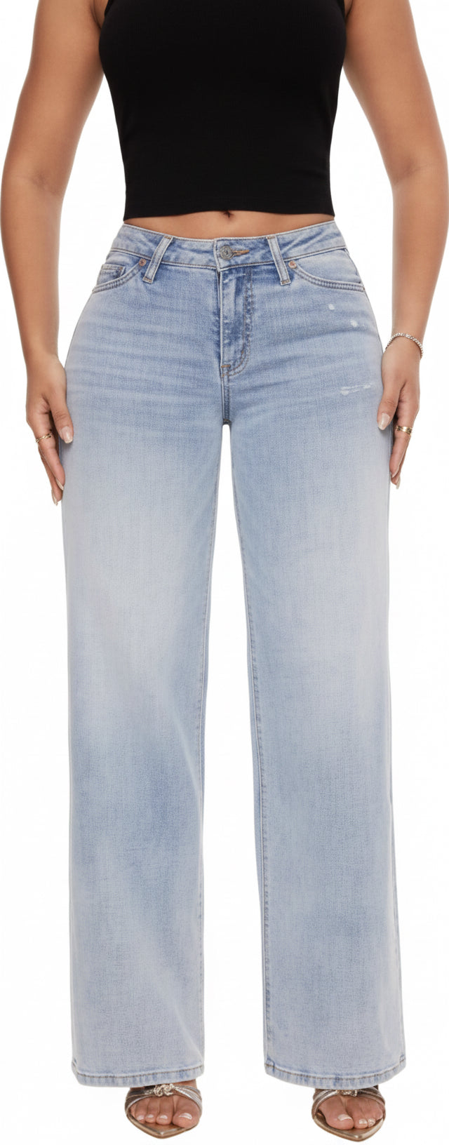 ONESO Mid-Low Rise Baggy Wide Leg Jeans for Women