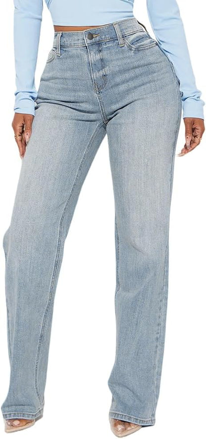 Women's Straight Leg High Waisted Jeans for Women