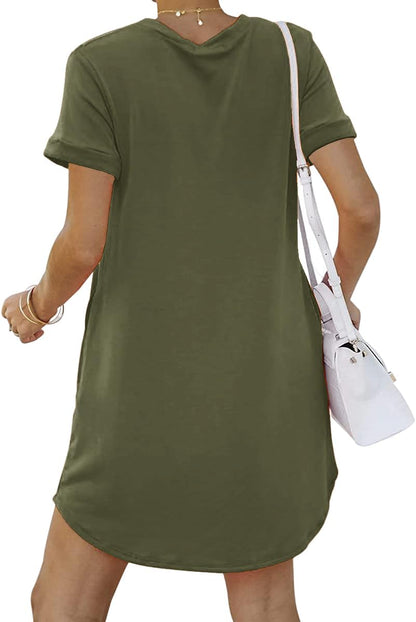 Women's Casual T-Shirt Dress with Pockets