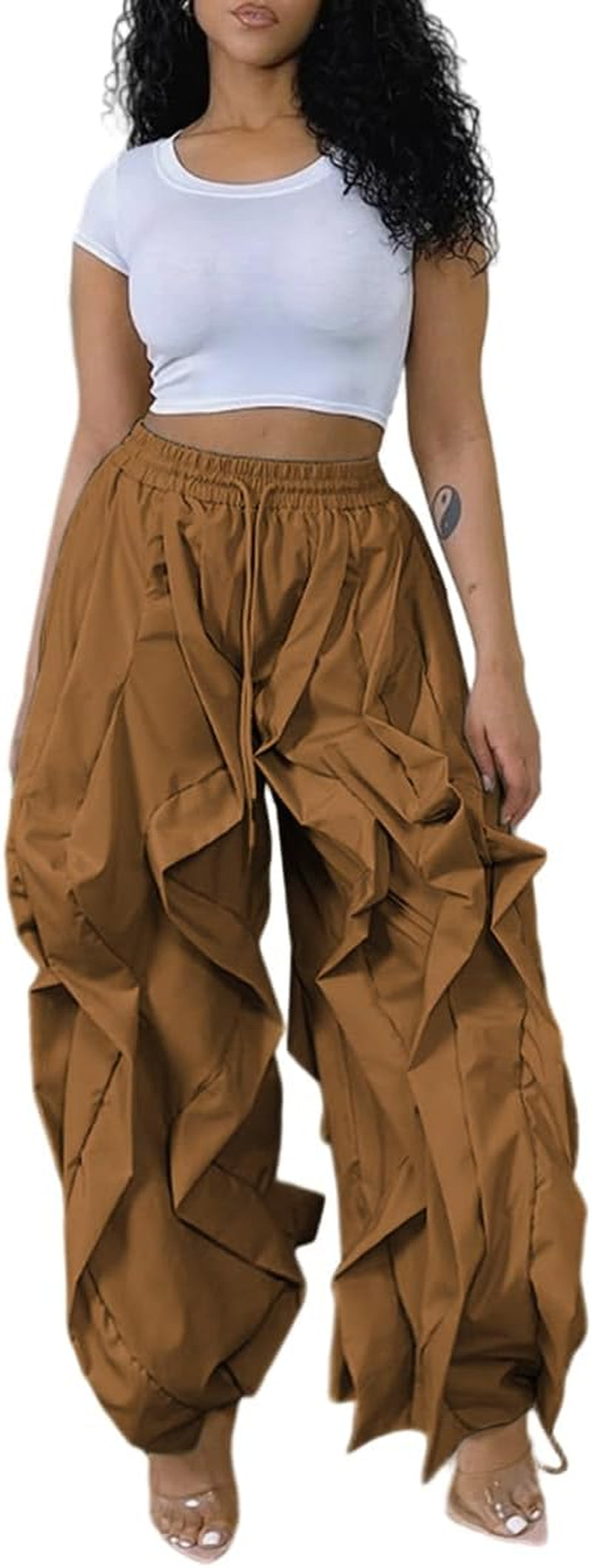 Women's Ruffle Cargo Jogger Pants