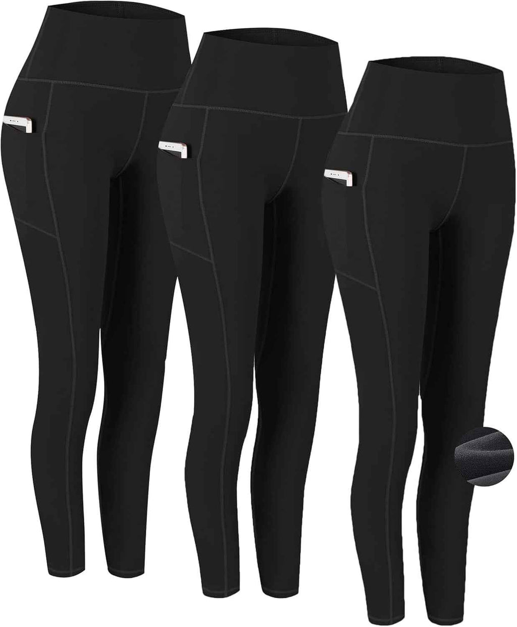 Fengbay 2 Pack High Waist Yoga Pants with Pockets - Tummy Control Workout Leggings for Women