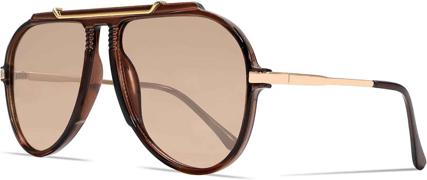 Oversized Retro Aviator Sunglasses for Women
