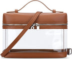 Clear Crossbody Bag for Women Stadium Approved - Vegan Leather 