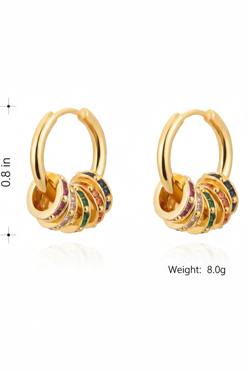 Milan Chiva 14K Gold Plated Small Huggie Dangle Earrings