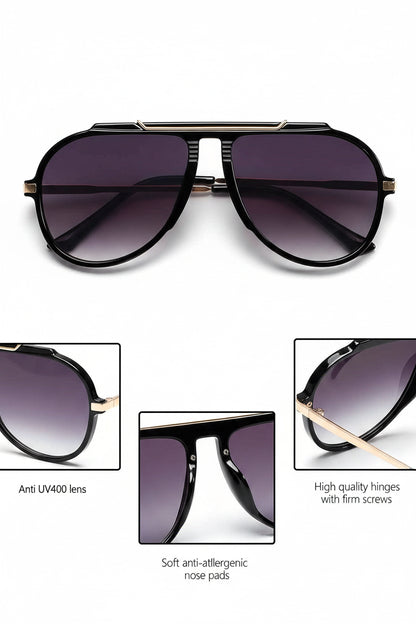 Oversized Retro Aviator Sunglasses for Women