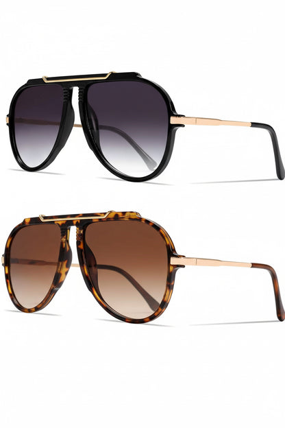 Oversized Retro Aviator Sunglasses for Women