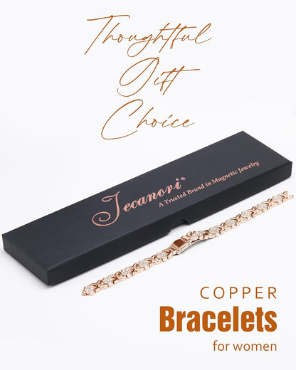 Jecanori Copper Bracelets for Women, Pure Copper Magnetic Bracelet with 3500 Gauss Effective Magnets