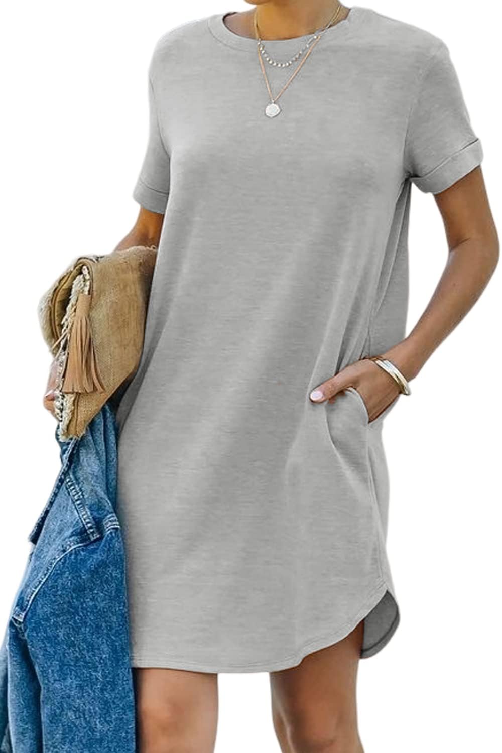 Women's Casual T-Shirt Dress with Pockets