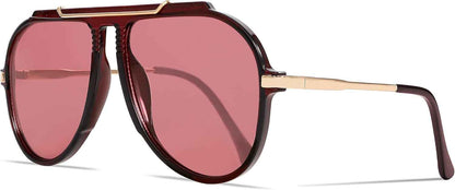 Oversized Retro Aviator Sunglasses for Women