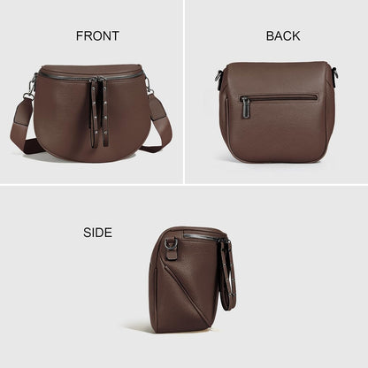 Elevate Your Style with the MOETYANG Large Vegan Leather Crossbody Bag for Women - Complete with Coin Purse in Chic Chocolate Brown