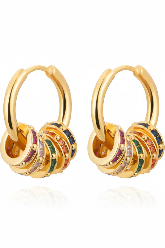 Milan Chiva 14K Gold Plated Small Huggie Dangle Earrings