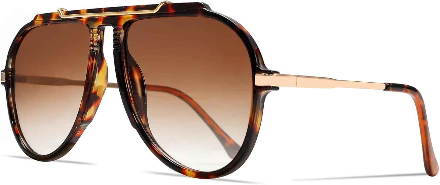 Oversized Retro Aviator Sunglasses for Women